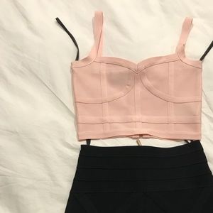 New Bebe body con crop top